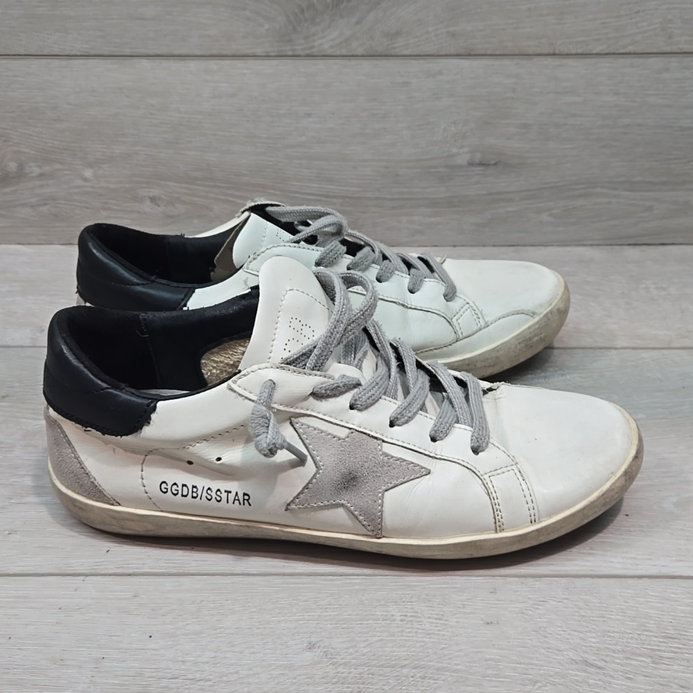 Golden Goose GGDB Women White & Black Star Sneakers Shoes Sz 41/42 US 11-12 - Picture 2 of 16